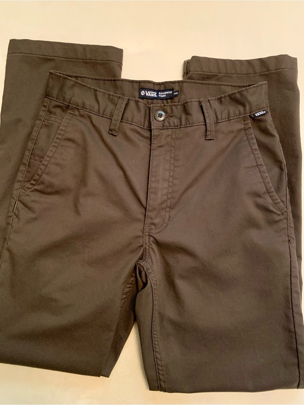 Vans Men's Brown Relaxed-Fit Chino Pants, Size 27